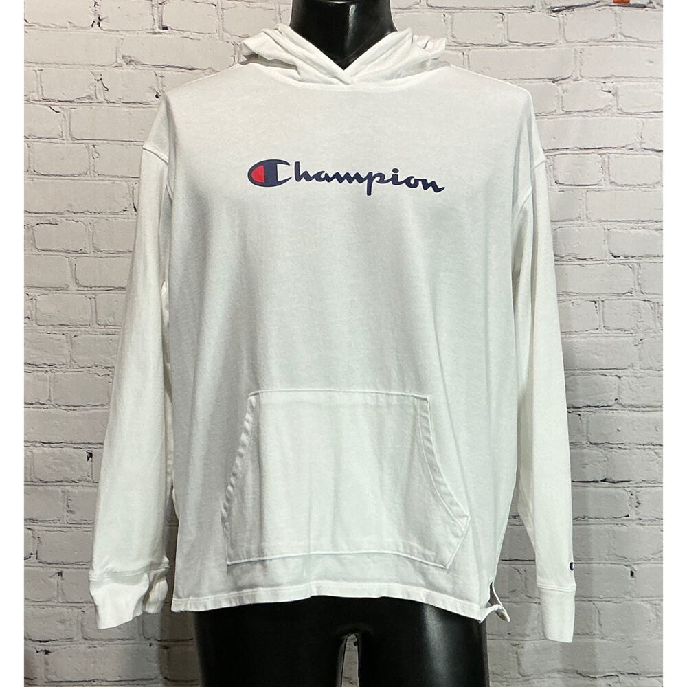 Champion Men’s White Mid-weight Pullover Hoodie (Size 2XL)